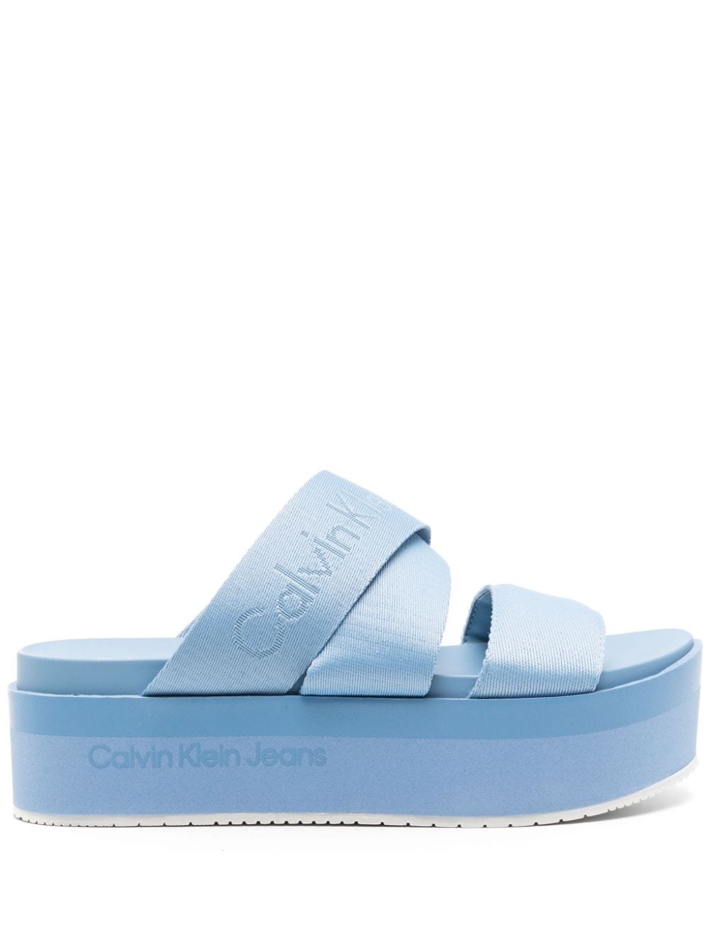 Calvin Klein Jeans 55m logo-jacquard flatform sandals - Blue von Calvin Klein Jeans