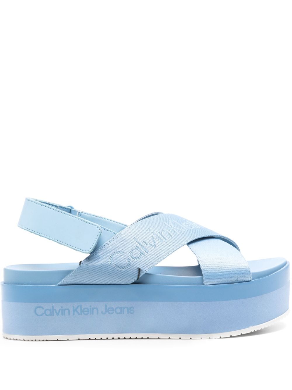 Calvin Klein Jeans 55mm logo-jacquard flatform sandals - Blue von Calvin Klein Jeans