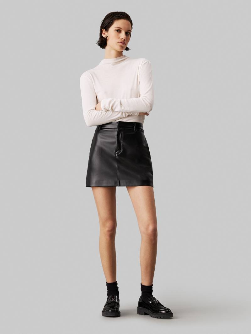 Calvin Klein Jeans A-Linien-Rock »FAUX LEATHER A-LINE MINI SKIRT«, mit Logopatch von Calvin Klein Jeans