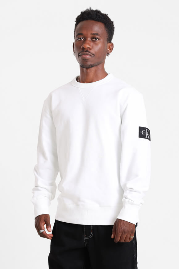 Calvin Klein Jeans Badge Sweatshirt | Bright White | Herren  | L von Calvin Klein Jeans