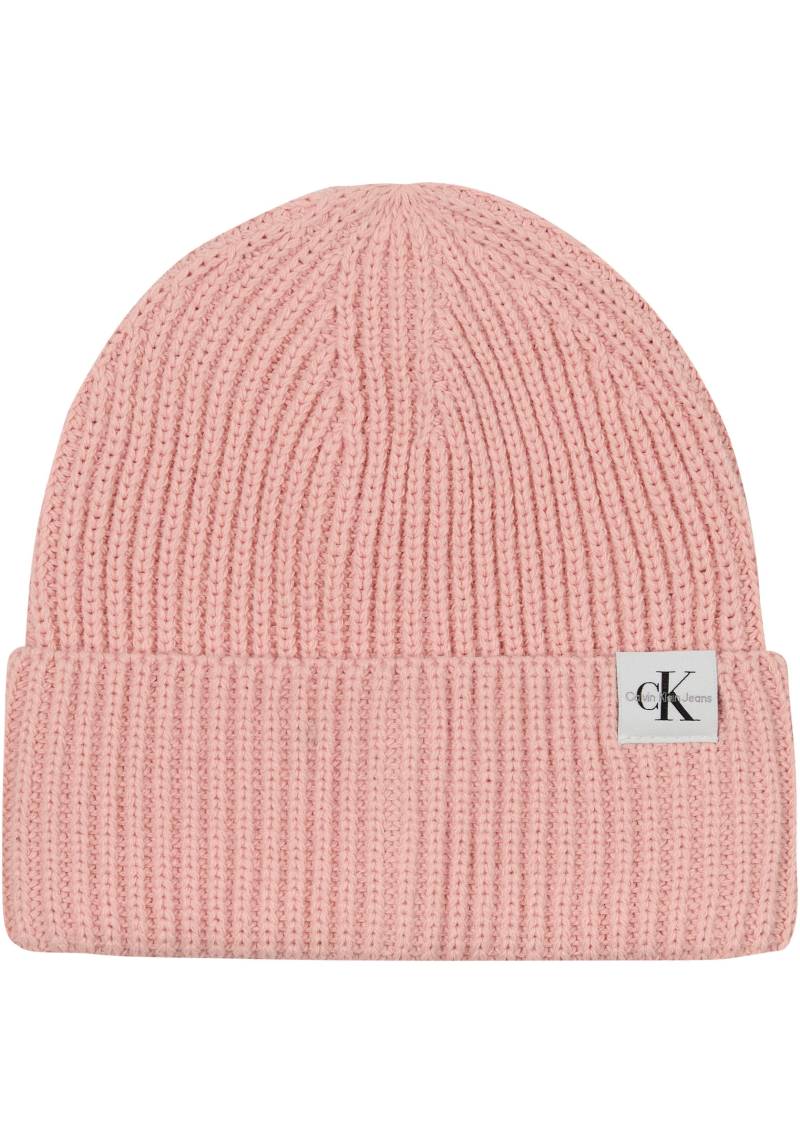 Calvin Klein Jeans Beanie »Monogram Rib Beanie«, mit Logopatch von Calvin Klein Jeans