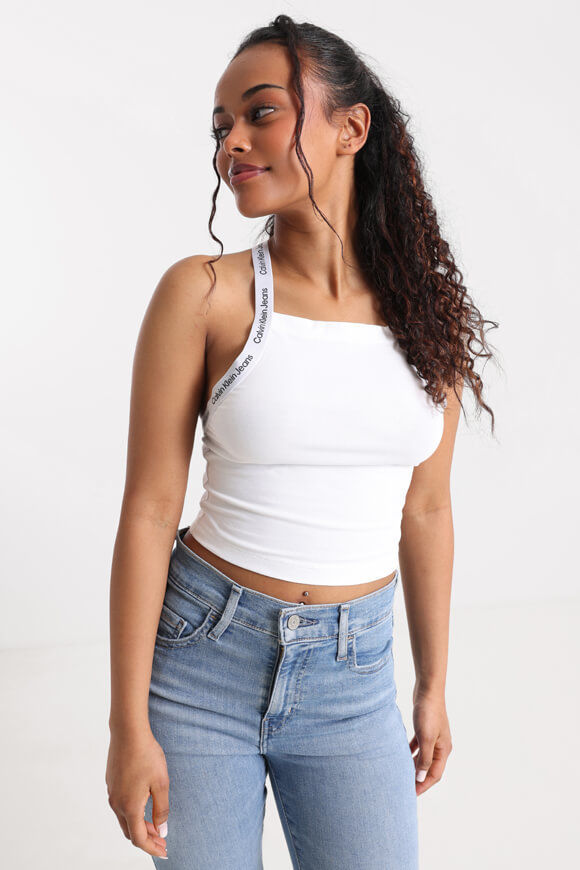 Calvin Klein Jeans Crop Top | Bright White | Damen  | M von Calvin Klein Jeans