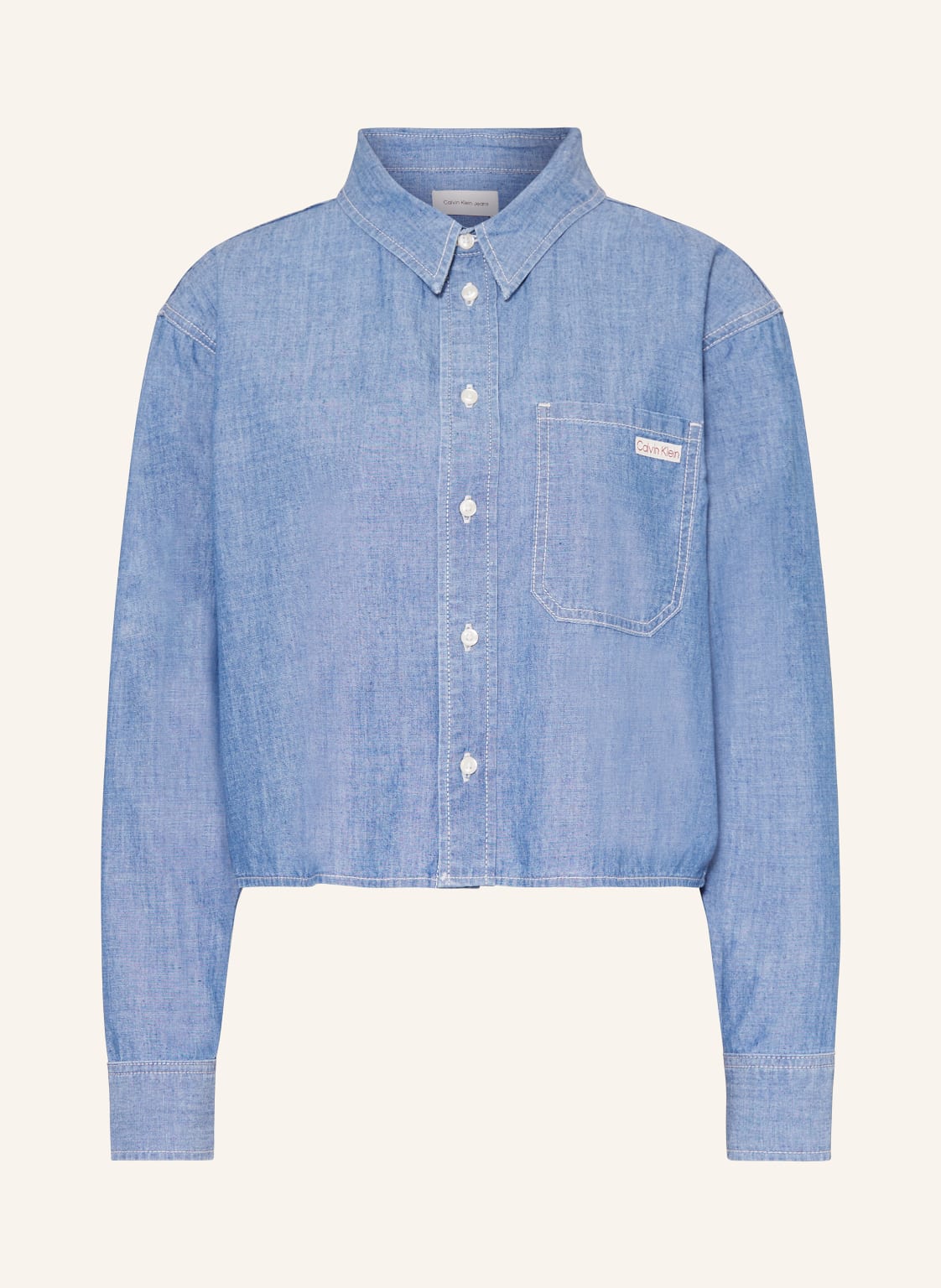 Calvin Klein Jeans Cropped-Hemdbluse blau Calvin Klein Jeans Cropped-Hemdbluse blau von Calvin Klein Jeans