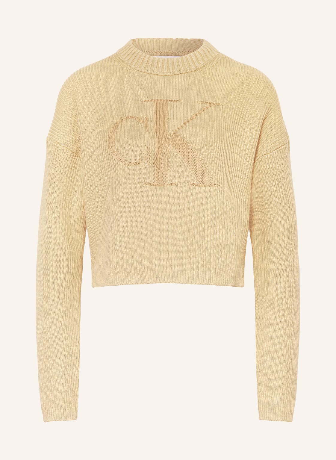 Calvin Klein Jeans Cropped-Pullover beige von Calvin Klein Jeans