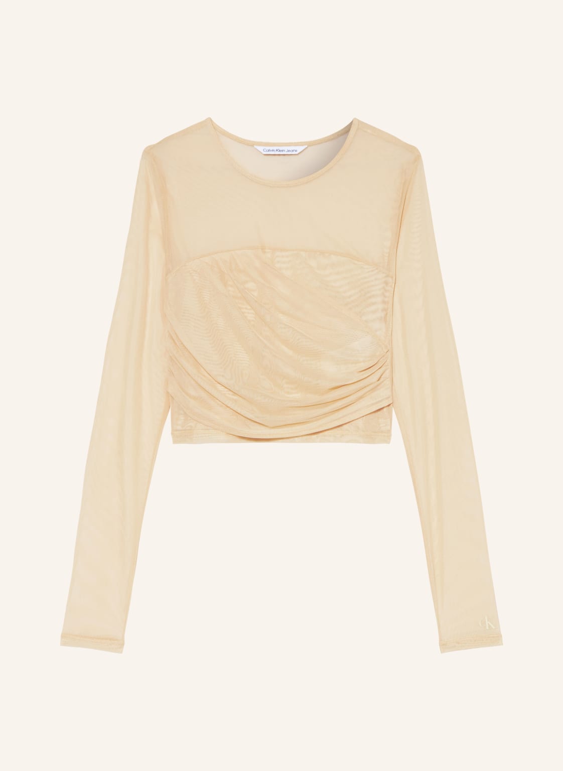 Calvin Klein Jeans Cropped-Shirt Aus Mesh beige von Calvin Klein Jeans