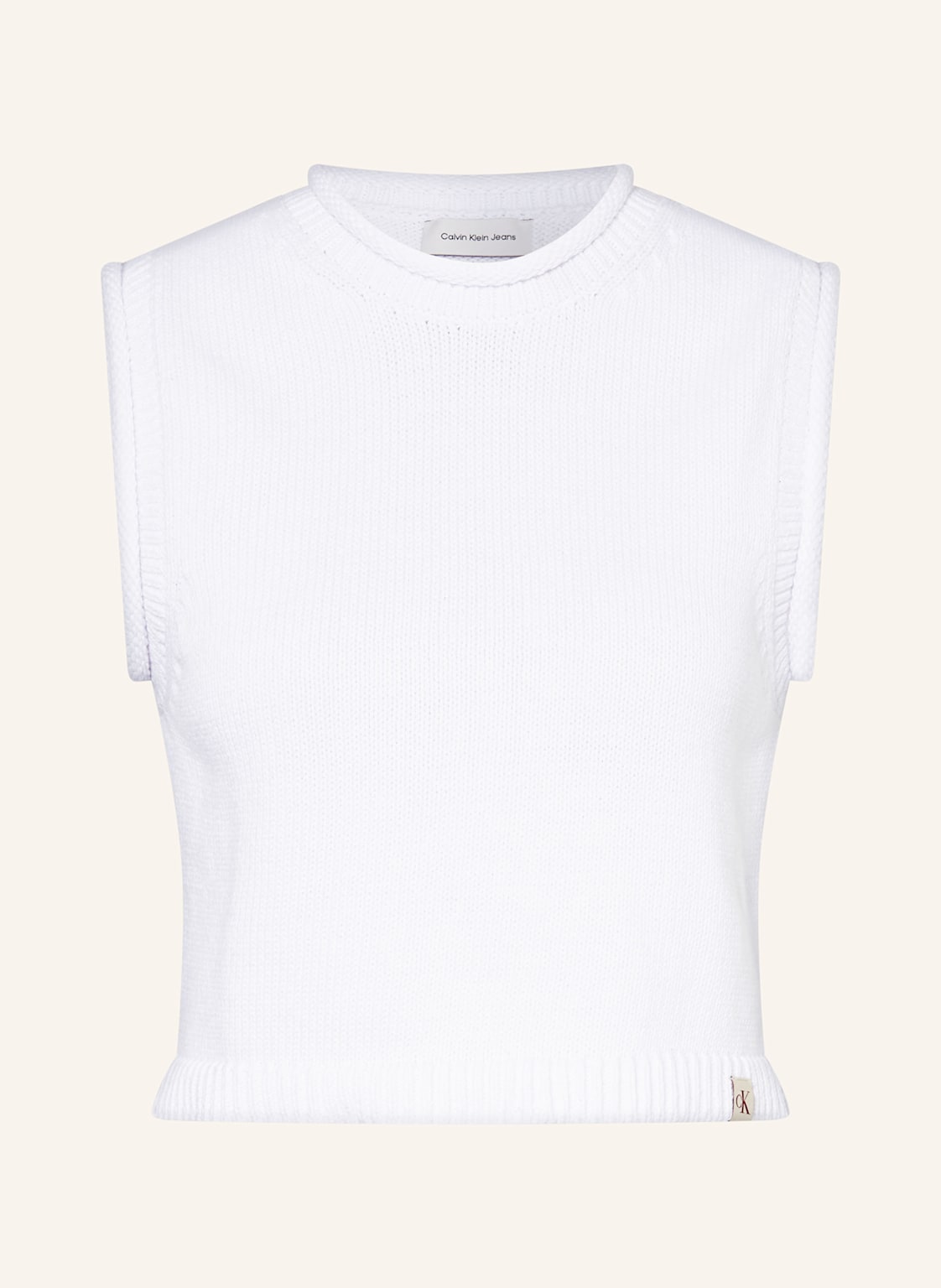 Calvin Klein Jeans Cropped-Stricktop weiss von Calvin Klein Jeans