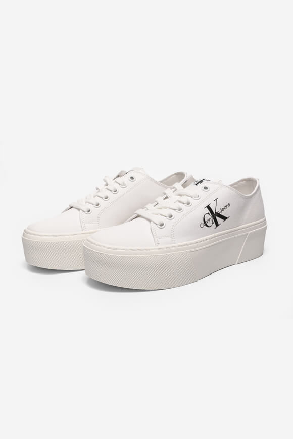 Calvin Klein Jeans Cupsole Textile Plateau Sneaker | White | Damen  | EU40 von Calvin Klein Jeans