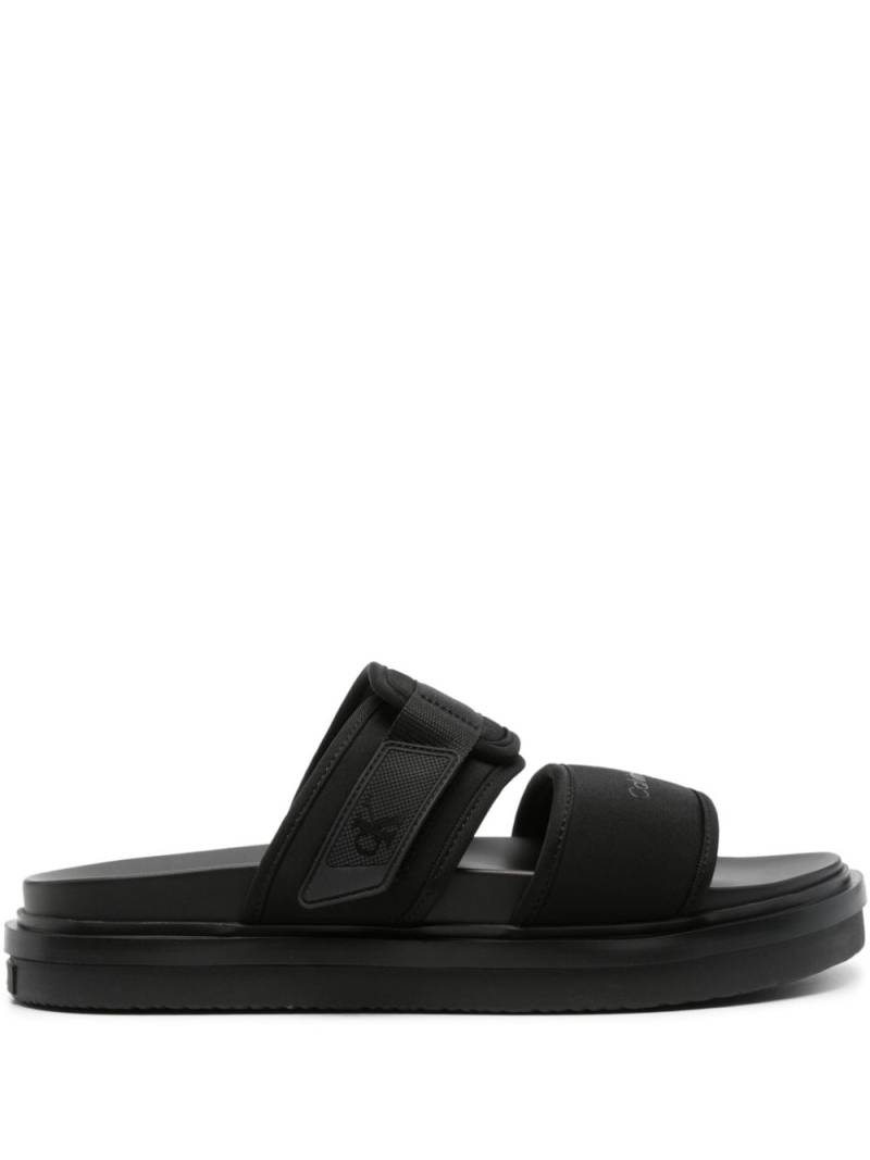 Calvin Klein Jeans Double logo-print slippers - Black von Calvin Klein Jeans