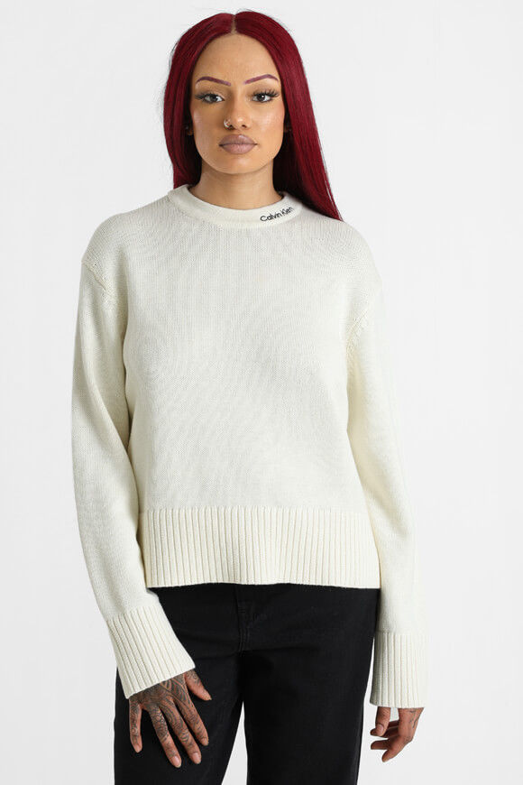 Calvin Klein Jeans Embro Oversize Strickpullover | Ivory | Damen  | S von Calvin Klein Jeans