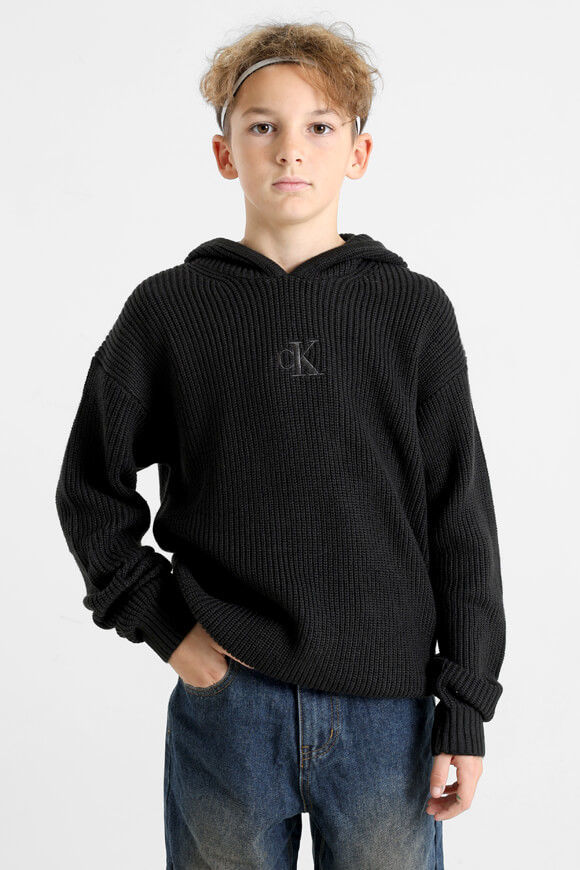 Calvin Klein Jeans Gerippter Strickpullover | Black | Jungen  | 12 von Calvin Klein Jeans