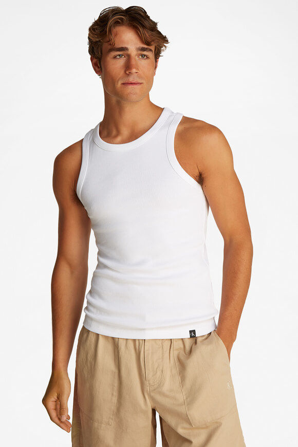 Calvin Klein Jeans Geripptes Tanktop | Bright White | Herren | L Calvin Klein Jeans Geripptes Tanktop | Bright White | Herren | L von Calvin Klein Jeans