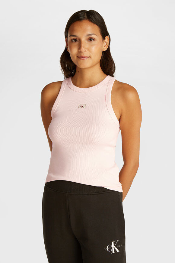 Calvin Klein Jeans Geripptes Tanktop | Silver Peony | Damen  | S von Calvin Klein Jeans