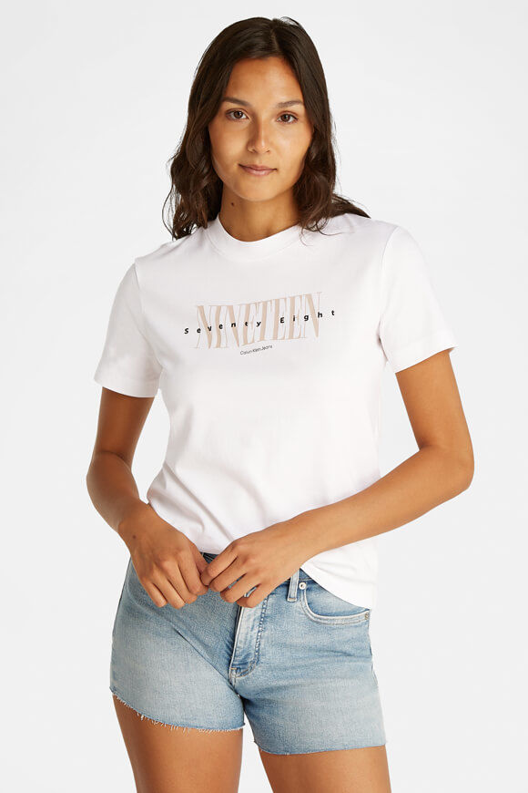 Calvin Klein Jeans Graphic T-Shirt | Brilliant White | Damen  | M von Calvin Klein Jeans