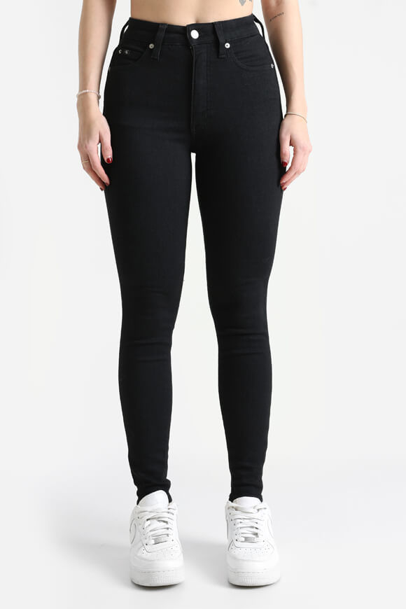 Calvin Klein Jeans High Rise Super Skinny Jeans L32 | Denim Black | Damen  | 30/32 von Calvin Klein Jeans