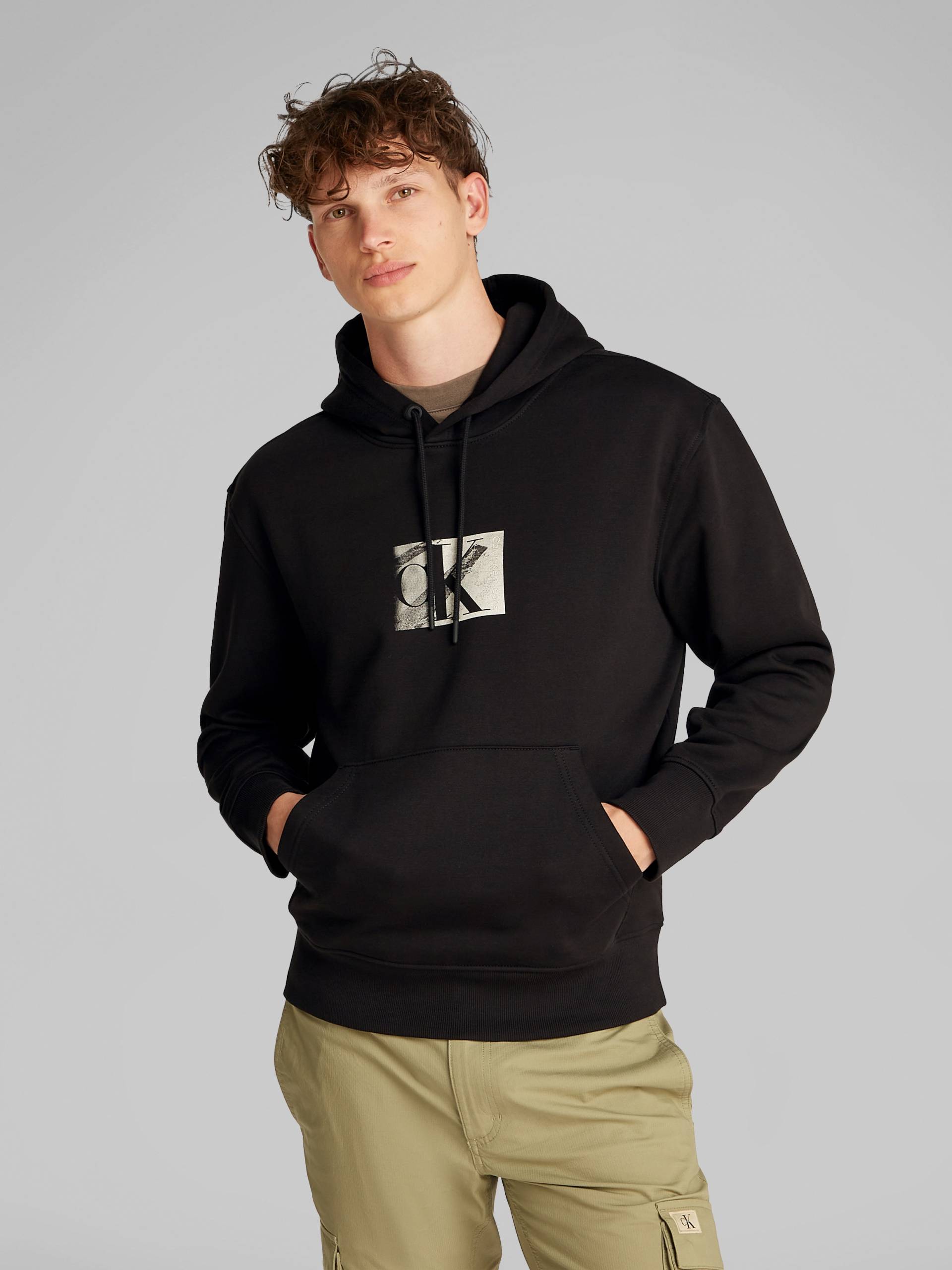 Calvin Klein Jeans Hoodie »SMALL CK BOX HOODIE«, Kängurutasche, Logodruck von Calvin Klein Jeans