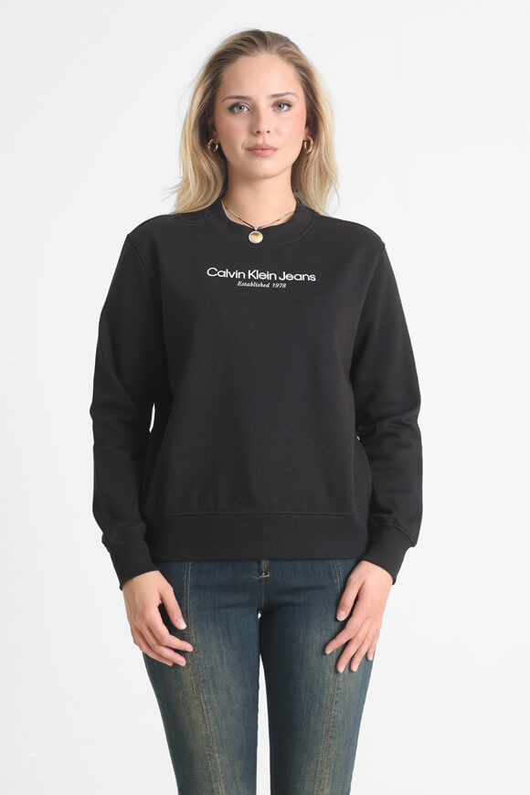 Calvin Klein Jeans Institutional Sweatshirt | Black | Damen  | XS von Calvin Klein Jeans