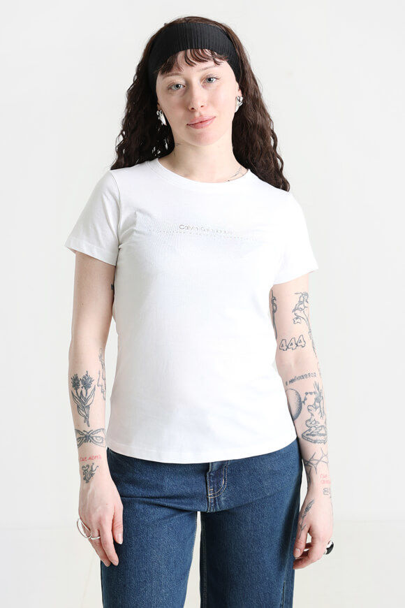 Calvin Klein Jeans Institutional T-Shirt | Bright White | Damen  | M von Calvin Klein Jeans