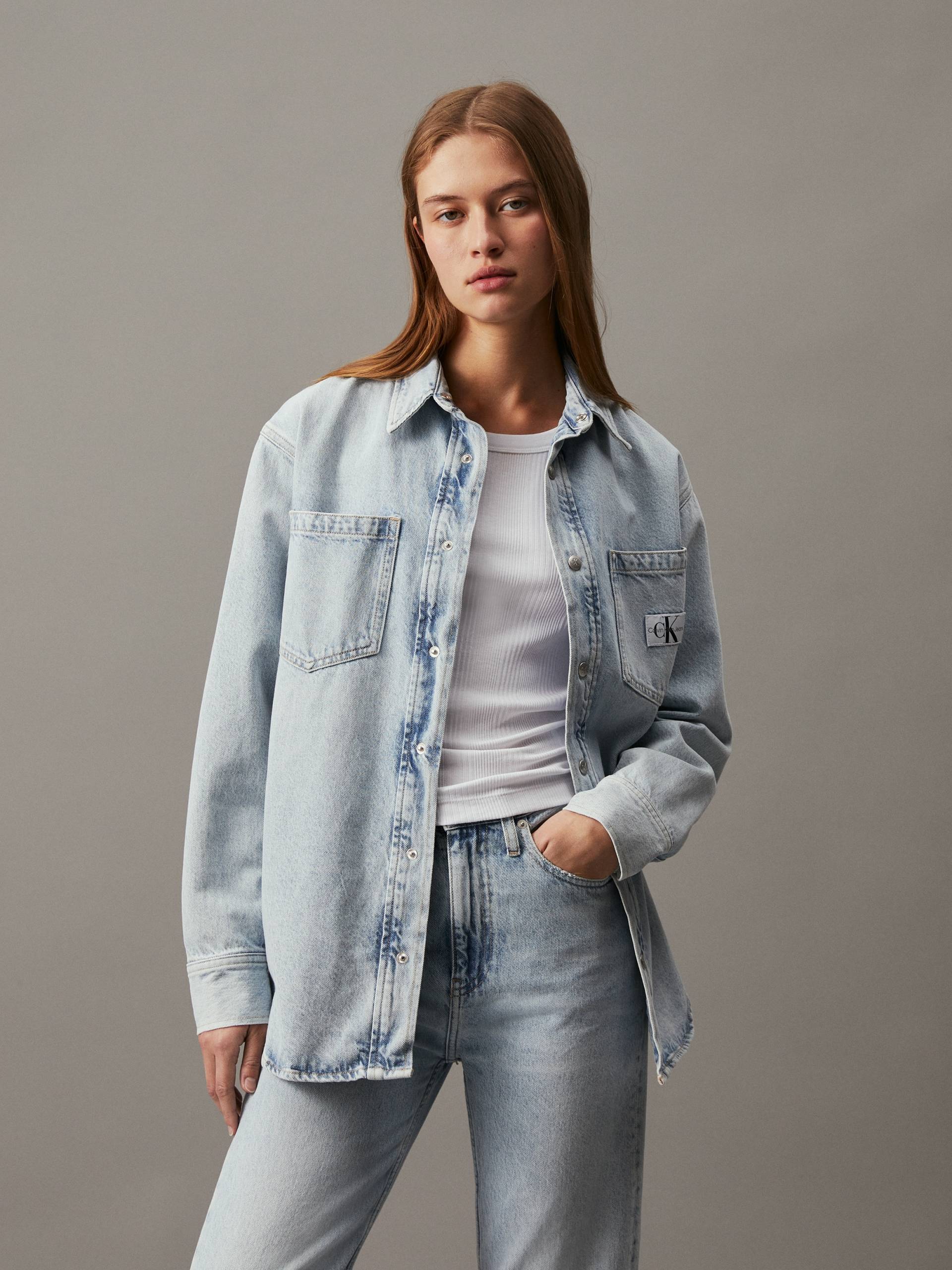 Calvin Klein Jeans Jeanshemd »DAD DENIM SHIRT«, mit Logopatch von Calvin Klein Jeans