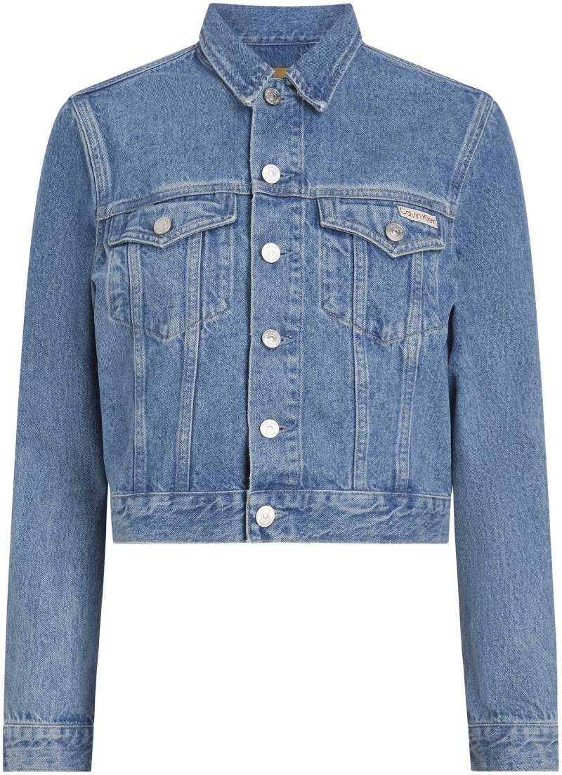 Calvin Klein Jeans Jeansjacke »CROPPED 90'S DENIM JACKET«, Logostickerei auf Brustasche, enge Passform von Calvin Klein Jeans