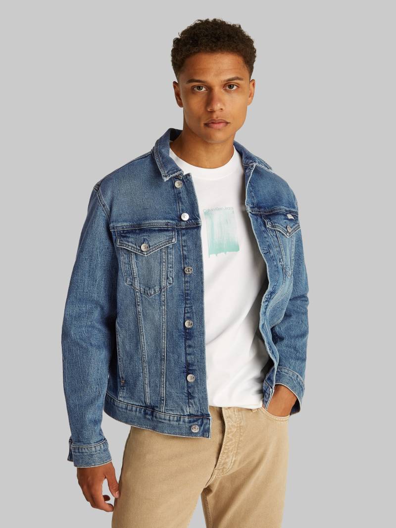 Calvin Klein Jeans Jeansjacke »SLIM DENIM JACKET«, in dunkelblauer Waschung von Calvin Klein Jeans