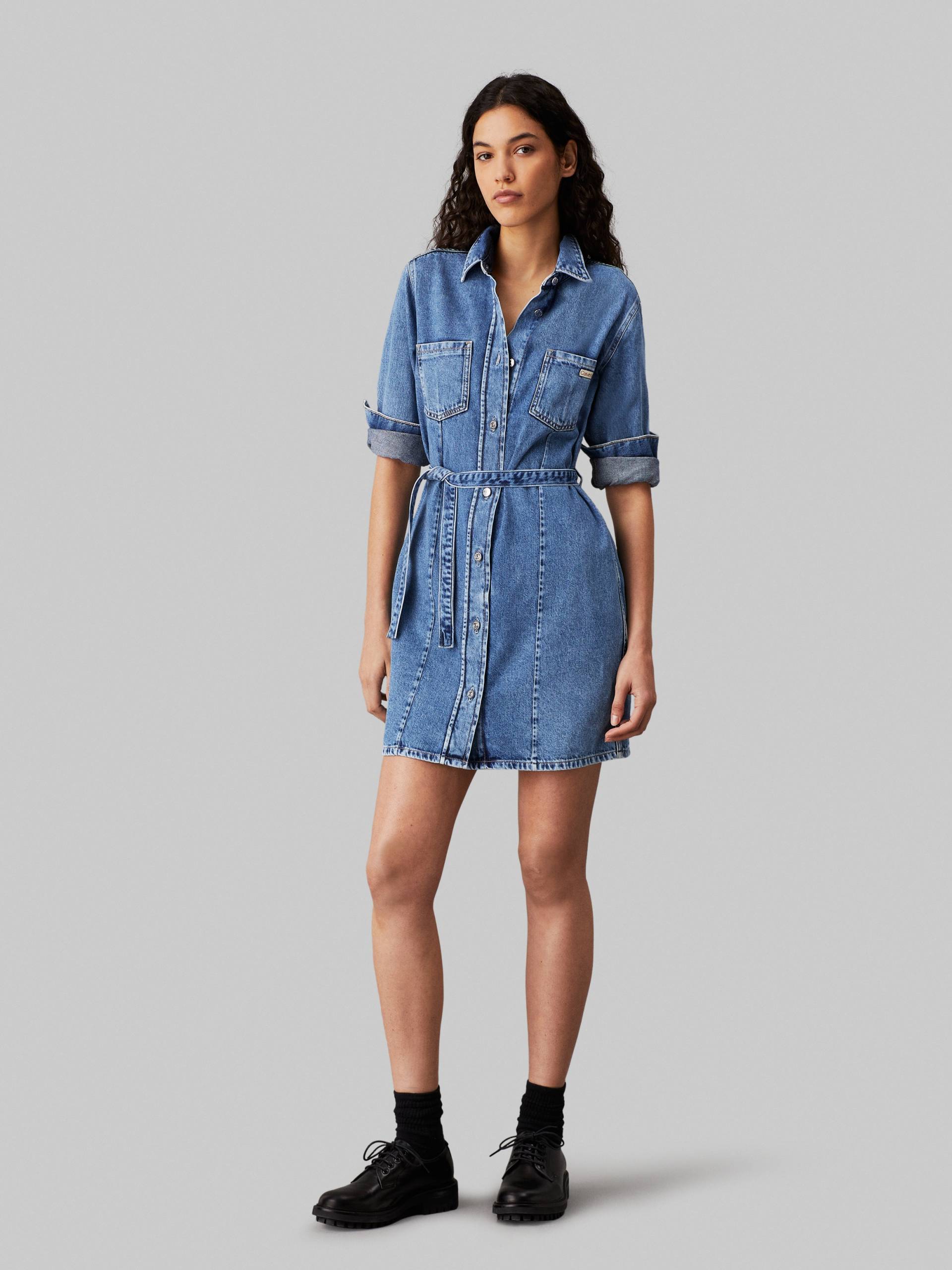 Calvin Klein Jeans Jeanskleid »BELTED SHIRT DRESS«, mit Logopatch von Calvin Klein Jeans