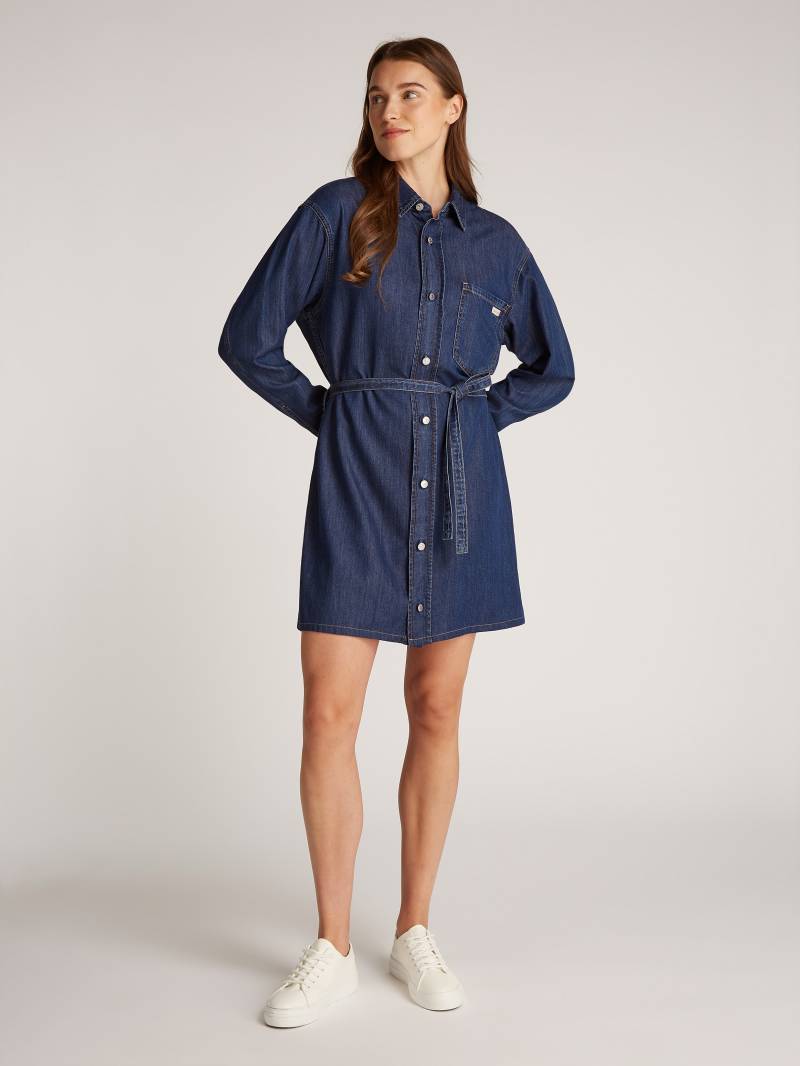 Calvin Klein Jeans Jeanskleid »BELTED TENCEL DENIM SHIRT DRESS«, mit Logostickerei von Calvin Klein Jeans