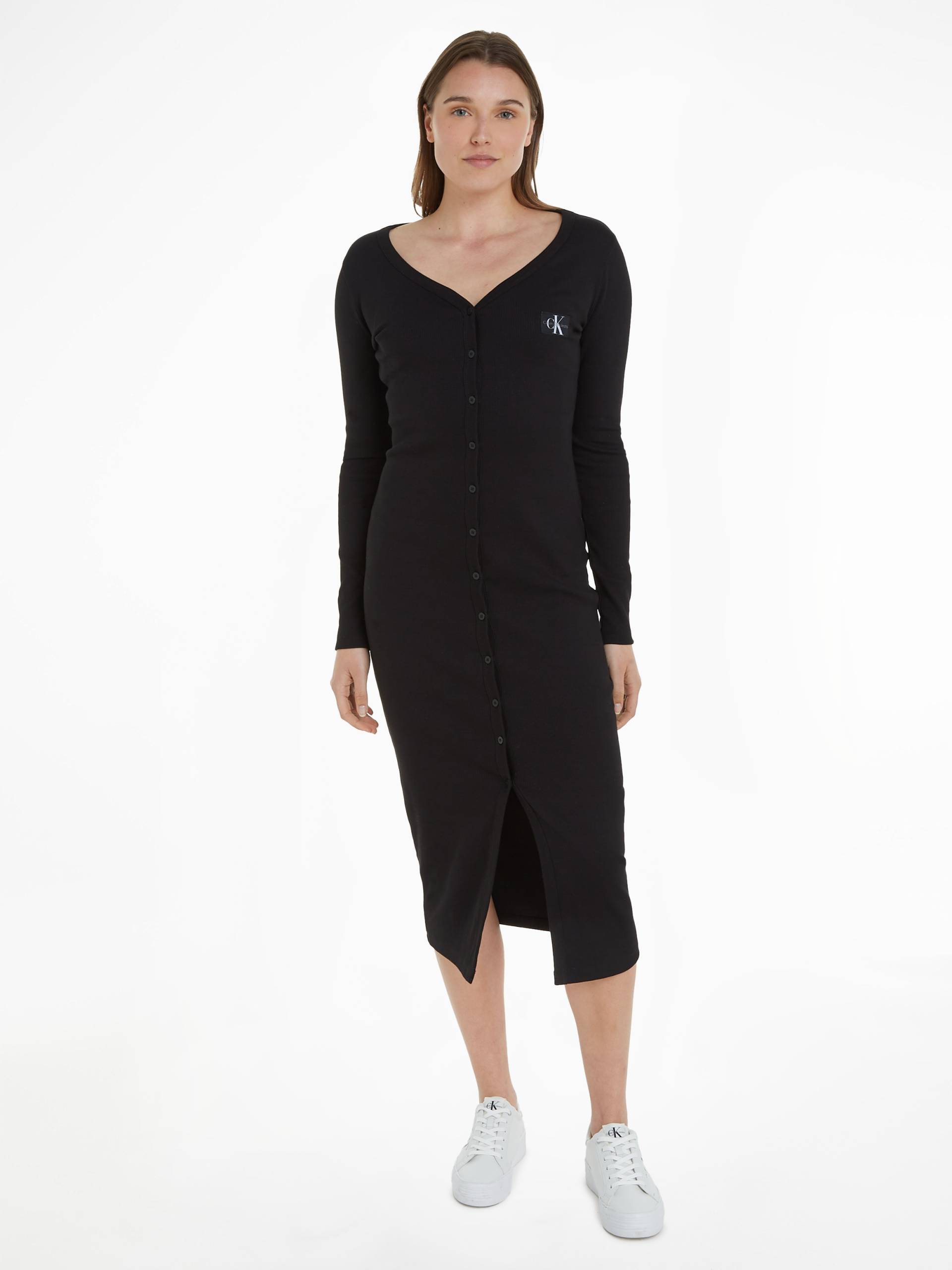 Calvin Klein Jeans Jerseykleid »LABEL LONG SLEEVE RIB DRESS« von Calvin Klein Jeans