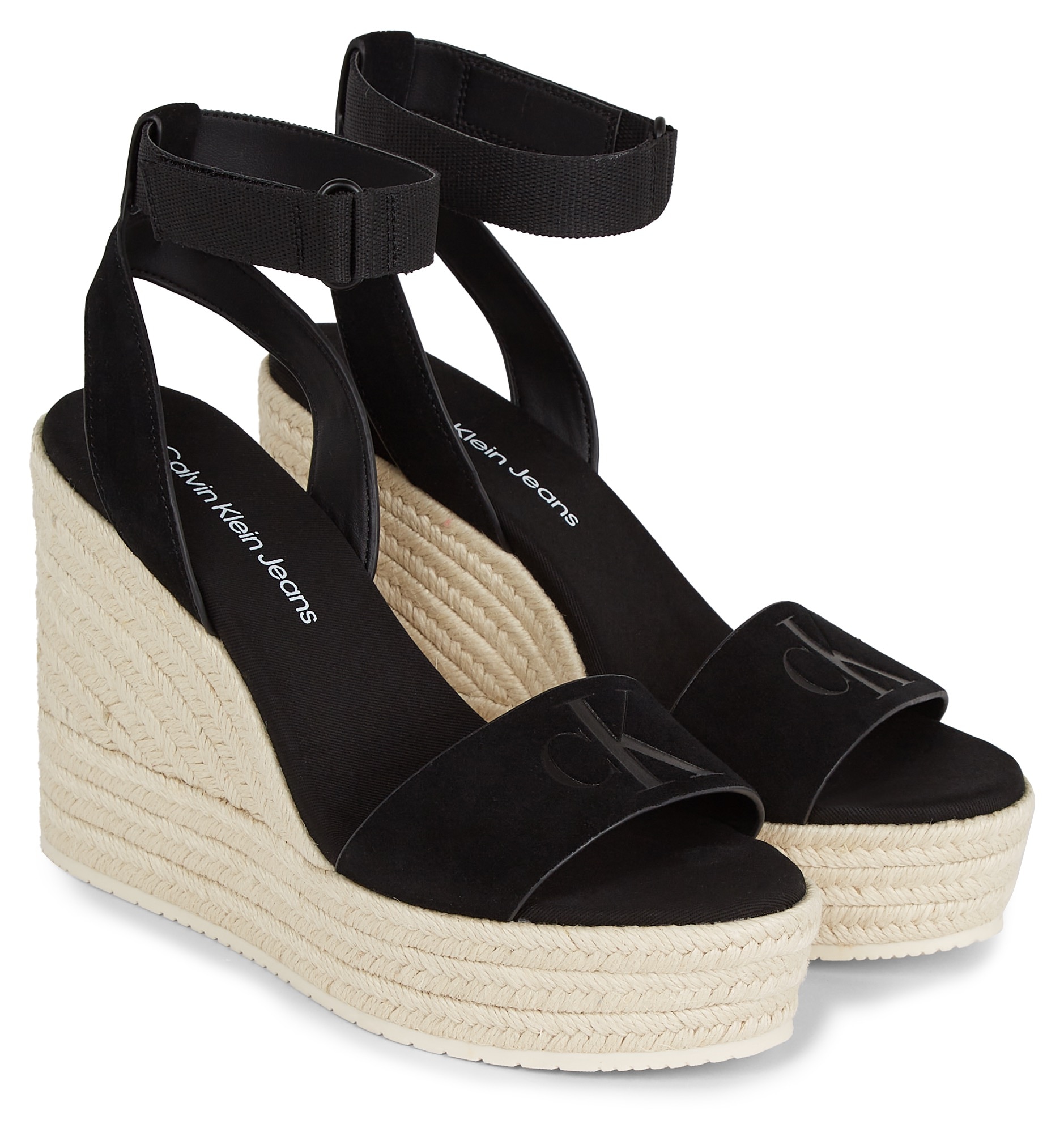 Calvin Klein Jeans Keilsandalette »WEDGE SANDAL SU MG BTW«, Sommerschuh, Sandale, Keilabsatz, mit Klettriemchen von Calvin Klein Jeans