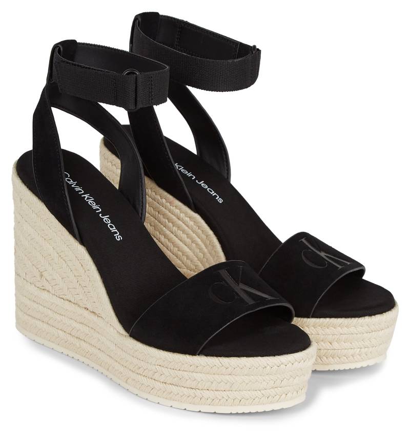 Calvin Klein Jeans Keilsandalette »WEDGE SANDAL SU MG BTW«, Sommerschuh, Sandale, Keilabsatz, mit Klettriemchen von Calvin Klein Jeans