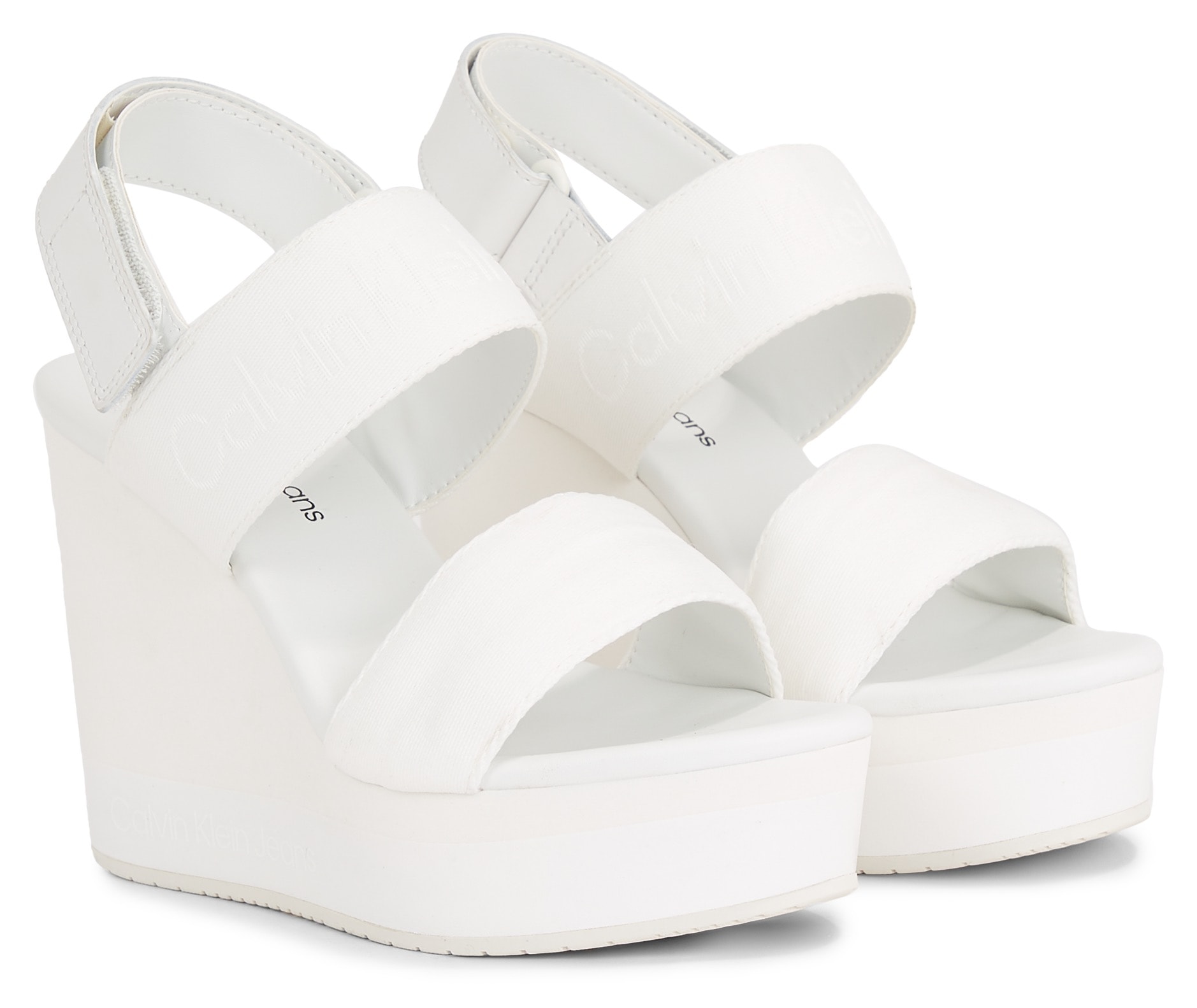 Calvin Klein Jeans Keilsandalette »WEDGE SANDAL WEBBING IN MR«, Sommerschuh, Sandale, Keilabsatz, mit Logoschriftzug von Calvin Klein Jeans