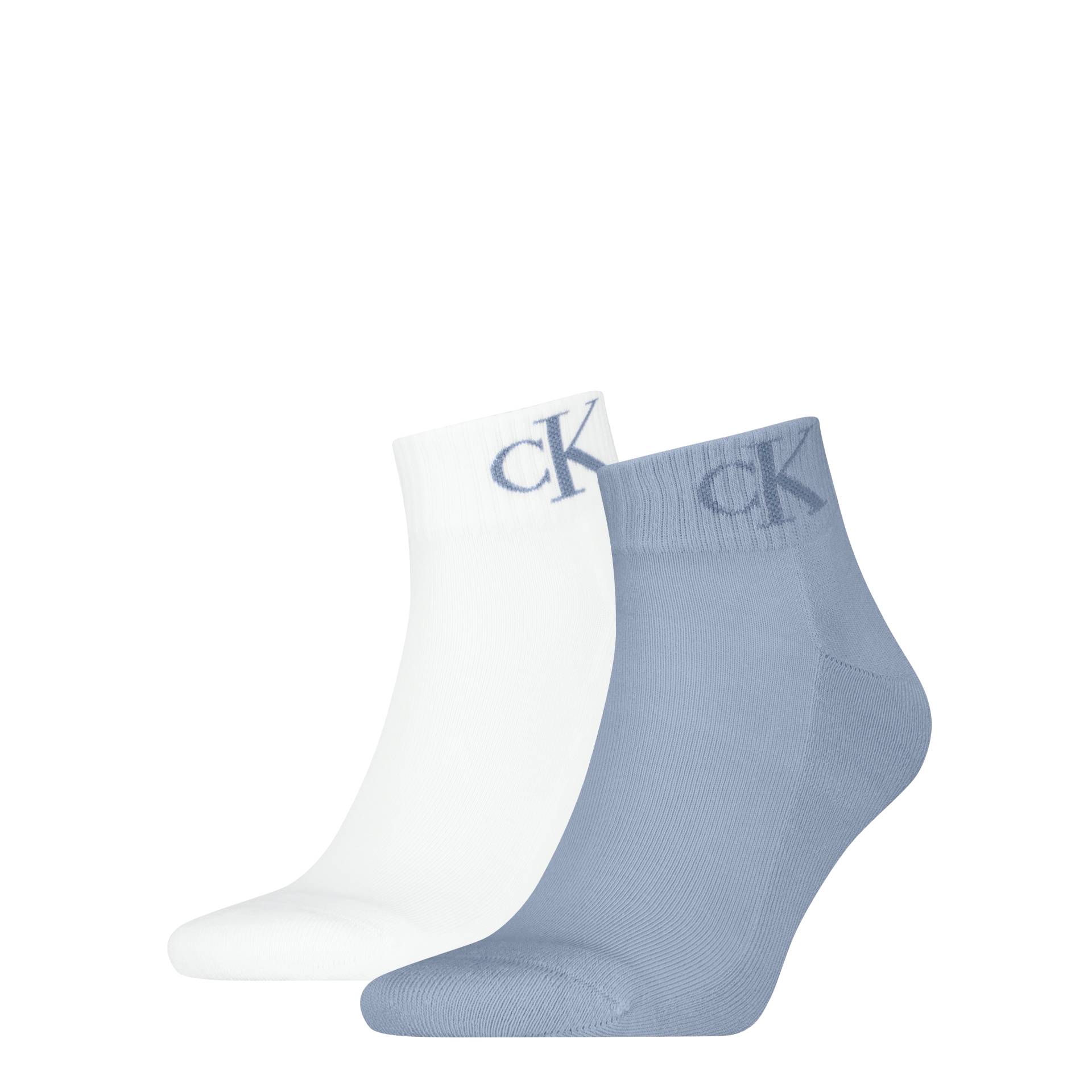 Calvin Klein Jeans Kurzsocken »CKJ MEN QUARTER 2P MONOGRAM«, (2 Paar, 2 Paar), mit dezenter Logostickerei von Calvin Klein Jeans