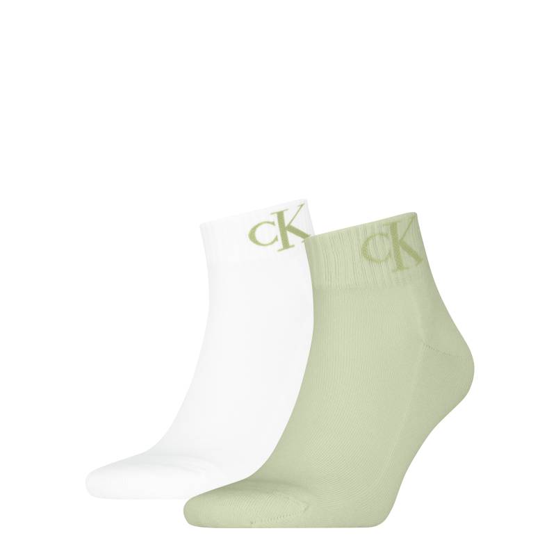 Calvin Klein Jeans Kurzsocken »CKJ MEN QUARTER 2P MONOGRAM«, (2 Paar, 2 Paar), mit dezenter Logostickerei von Calvin Klein Jeans