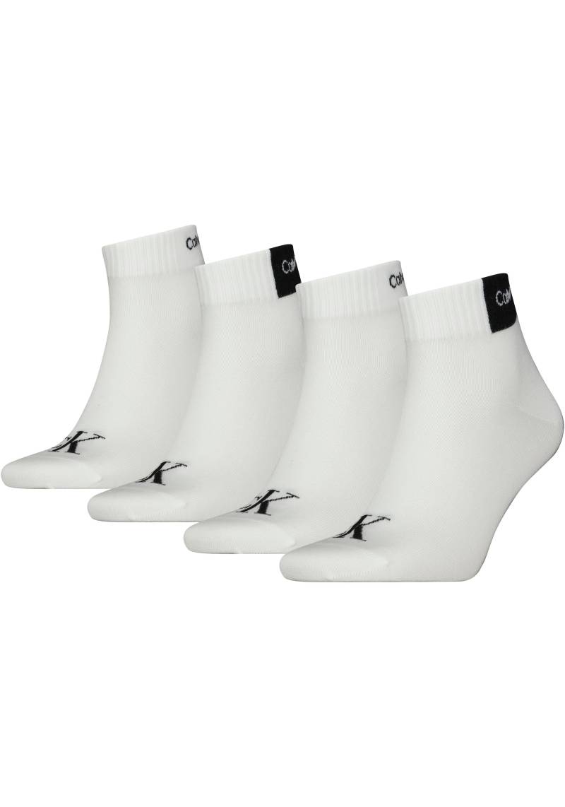 Calvin Klein Jeans Kurzsocken »CKJ MEN QUARTER 4P CONTRAST«, (Packung, 4 Paar), mit Logo-Bündchen von Calvin Klein Jeans