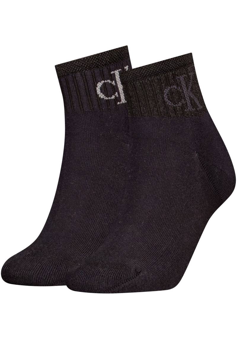 Calvin Klein Jeans Kurzsocken »CKJ WOMEN QUARTER 2P GLOSSY RIB«, (2er-Pack) von Calvin Klein Jeans