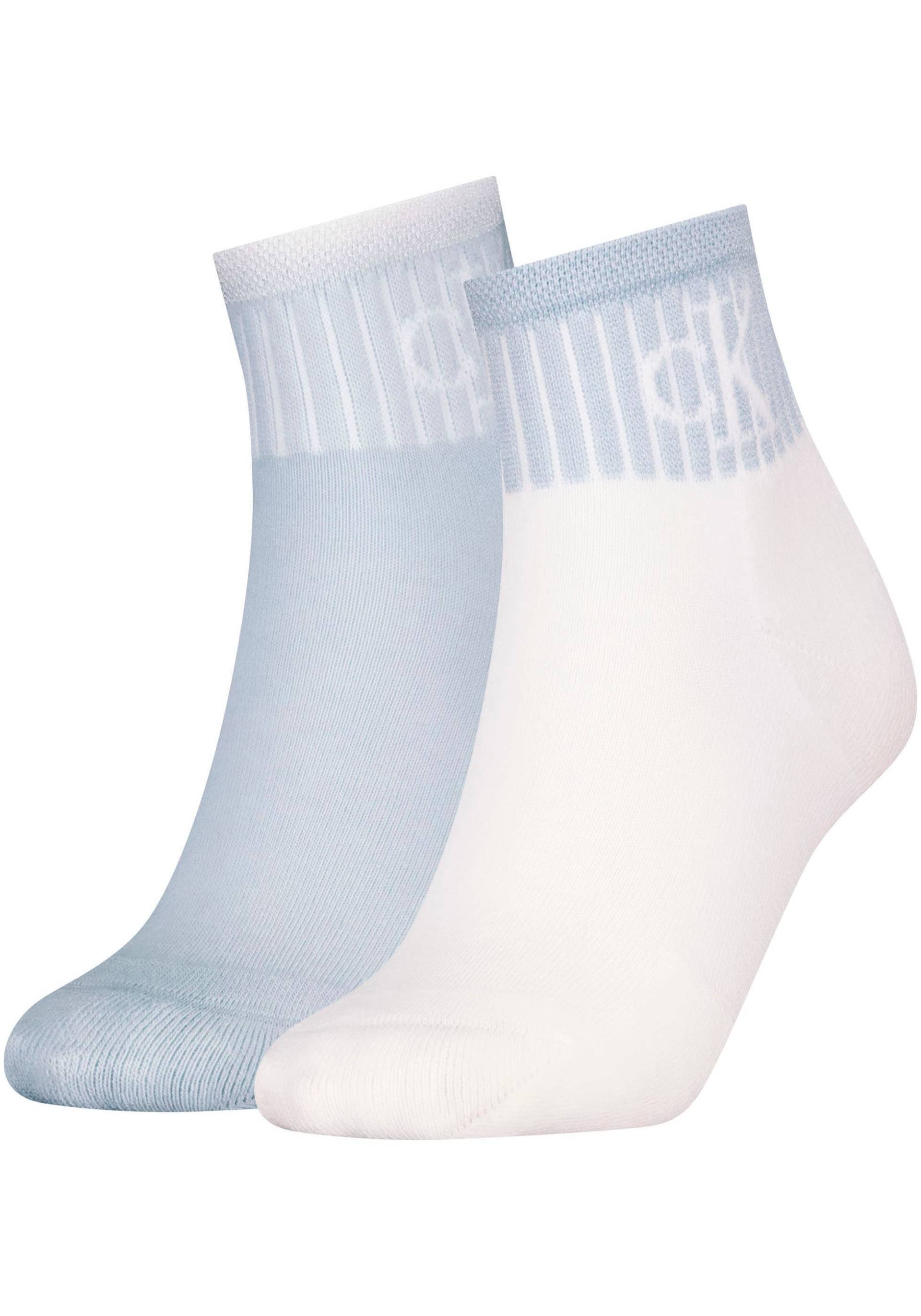 Calvin Klein Jeans Kurzsocken »CKJ WOMEN QUARTER 2P GLOSSY RIB«, (2er-Pack) von Calvin Klein Jeans