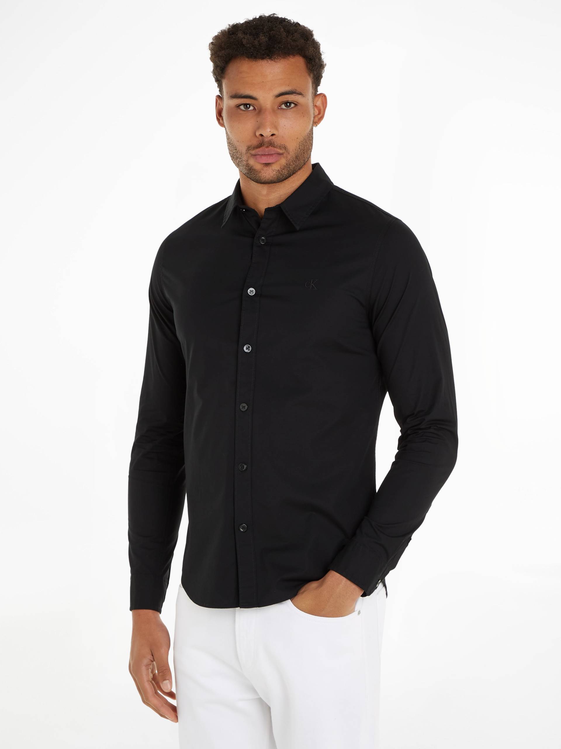 Calvin Klein Jeans Langarmhemd »SLIM STRETCH SHIRT«, mit Logomarkenlabel von Calvin Klein Jeans