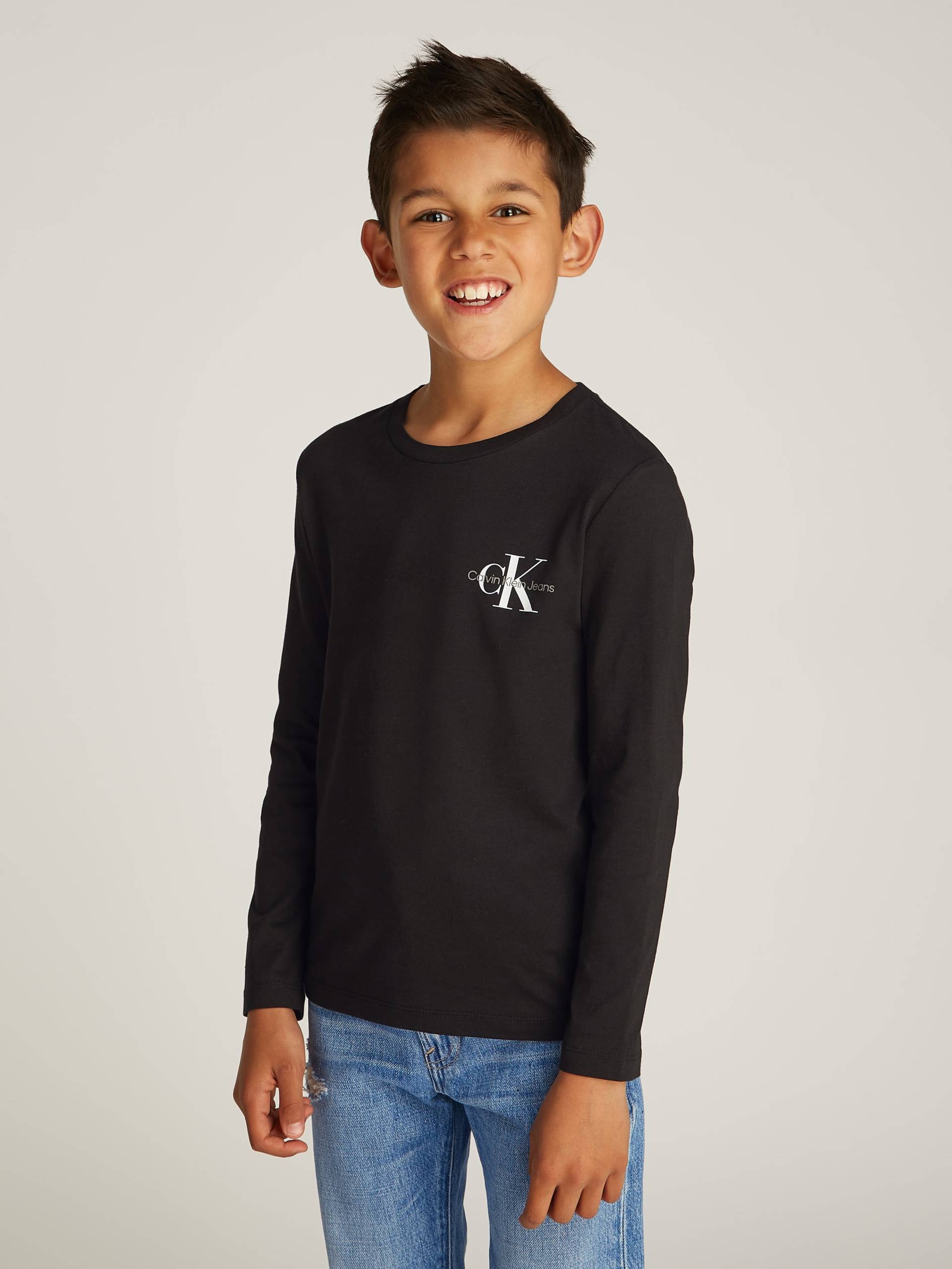 Calvin Klein Jeans Langarmshirt »Chest Monologo Ls T-Shirt«, für Kinder bis 16 Jahre und mit Logoschriftzug von Calvin Klein Jeans