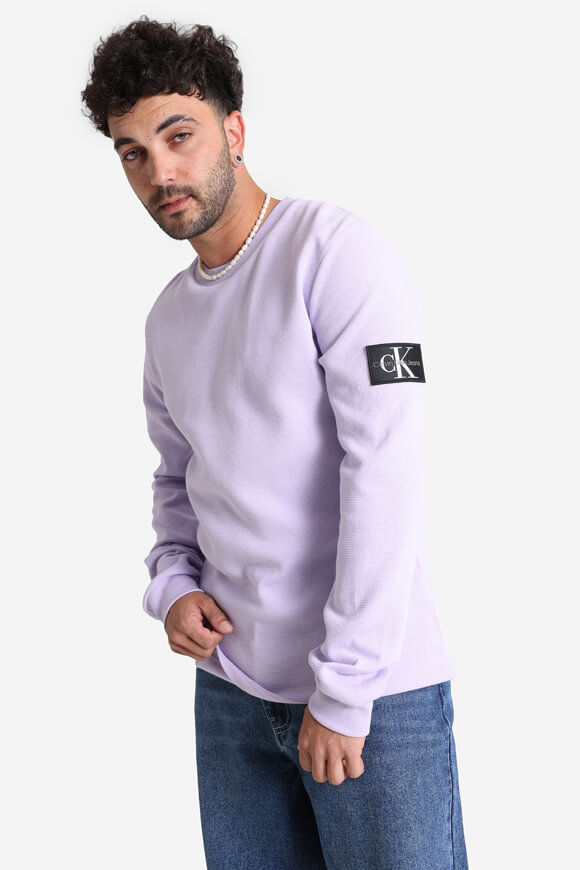 Calvin Klein Jeans Langarmshirt mit Waffelstruktur | Pastel Lilac | Herren  | L von Calvin Klein Jeans