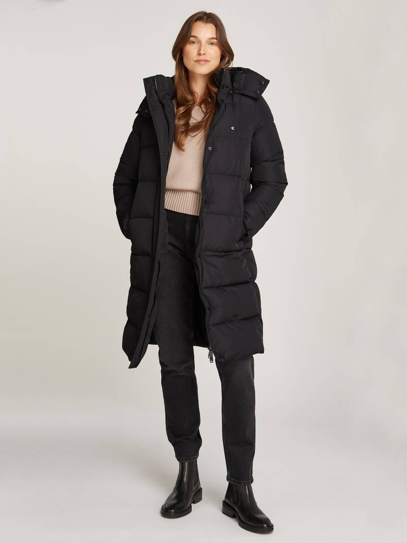 Calvin Klein Jeans Langjacke »MONOLOGO NON DOWN LONG PUFFER«, mit Kapuze, mit gedrucktem Logomarkenlabel von Calvin Klein Jeans