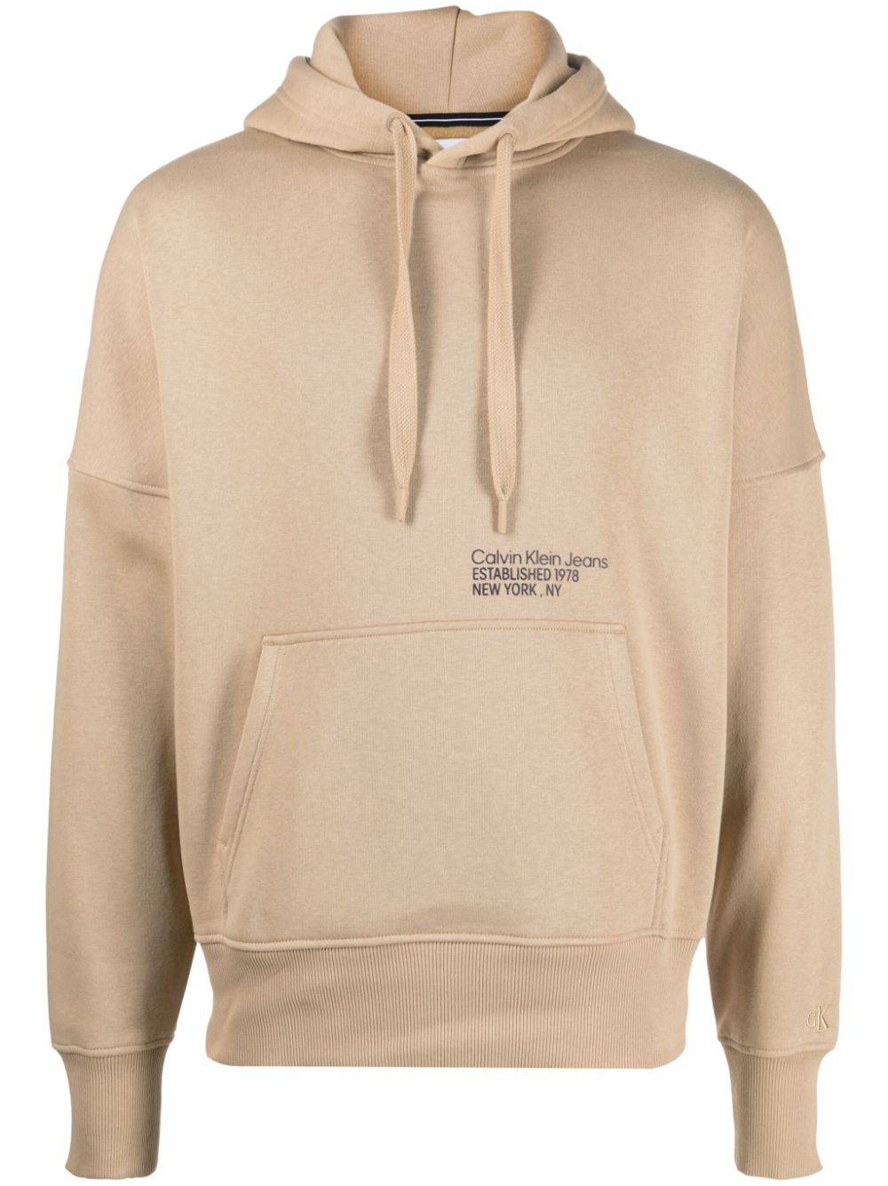 Calvin Klein Jeans Layered Address Hwk drawstring hoodie - Neutrals von Calvin Klein Jeans