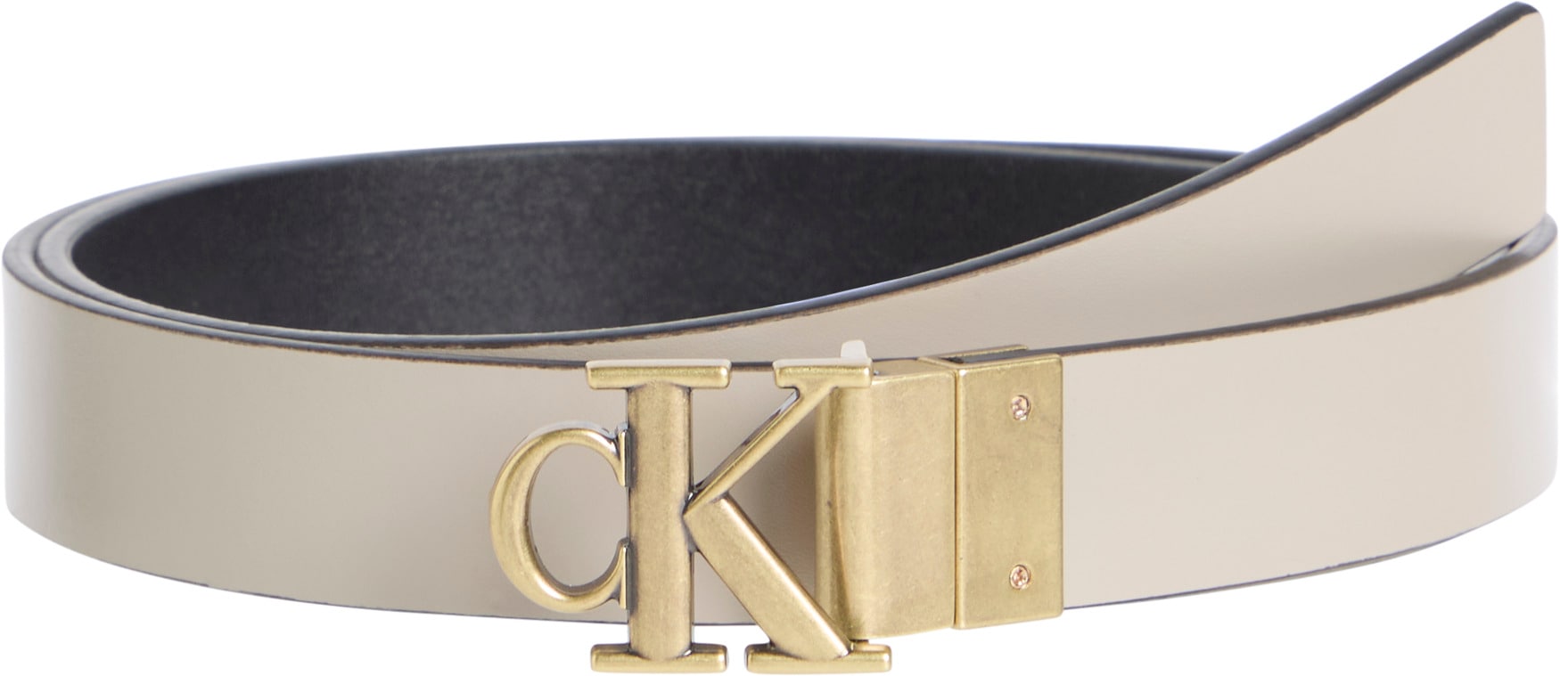 Calvin Klein Jeans Ledergürtel »MONOGRAM PLACQUE BUCKLE 25MM REV«, mit glatter Oberfläche von Calvin Klein Jeans