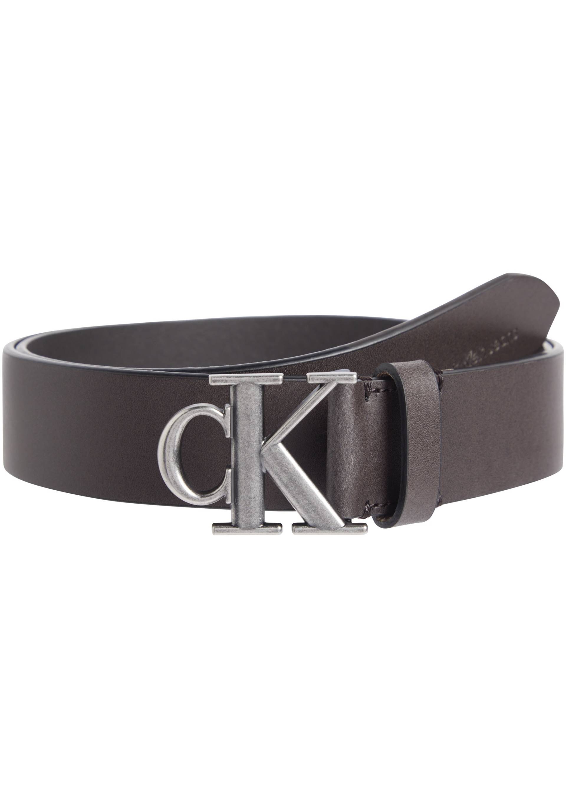 Calvin Klein Jeans Ledergürtel »ROUND MONO PLAQUE LTHR BELT 35MM«, mit CK-Logoschliesse von Calvin Klein Jeans