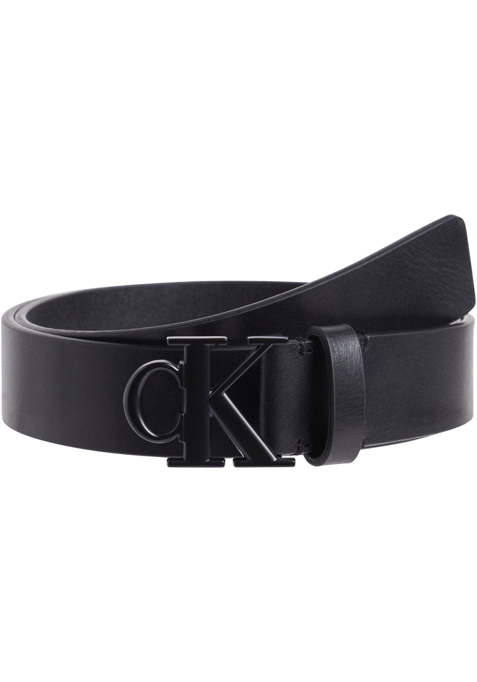 Calvin Klein Jeans Ledergürtel »ROUND MONO PLAQUE LTHR BELT 35MM«, mit CK-Logoschliesse von Calvin Klein Jeans