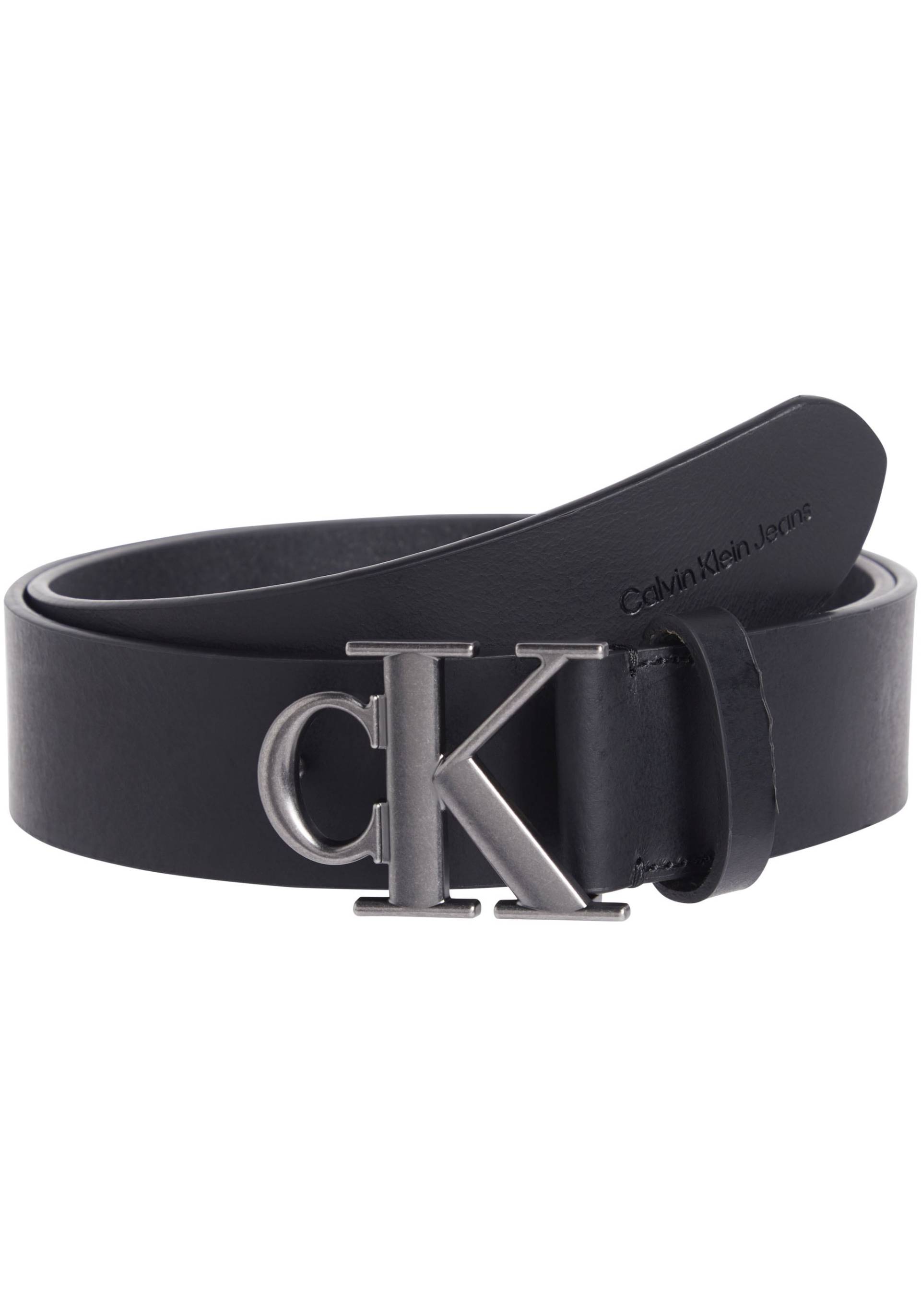 Calvin Klein Jeans Ledergürtel »ROUND MONO PLAQUE LTHR BELT 40MM«, mit CK-Logoschliesse von Calvin Klein Jeans