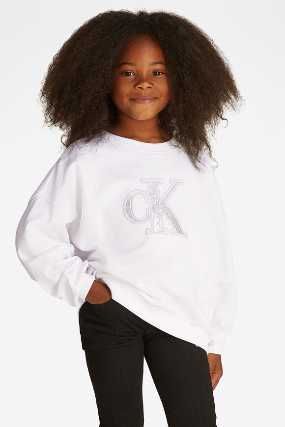 Calvin Klein Jeans Metallic CK Oversize Sweatshirt | Bright White | Mädchen | 10 Calvin Klein Jeans Metallic CK Oversize Sweatshirt | Bright White | Mädchen | 10 von Calvin Klein Jeans