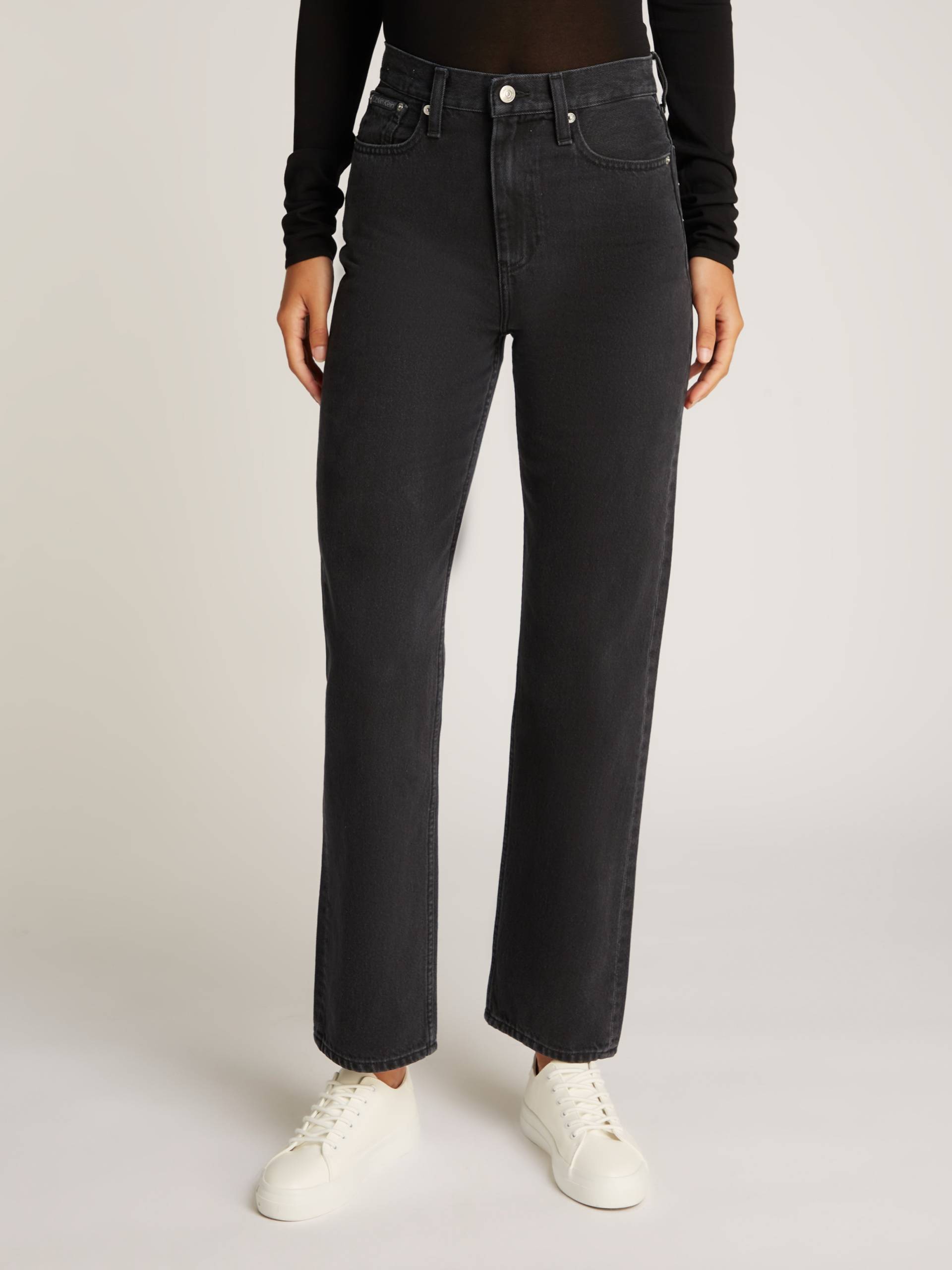 Calvin Klein Jeans Mom-Jeans »HIGH RISE STRAIGHT«, leichte Stoned wash Optik, mit Coinpocket von Calvin Klein Jeans