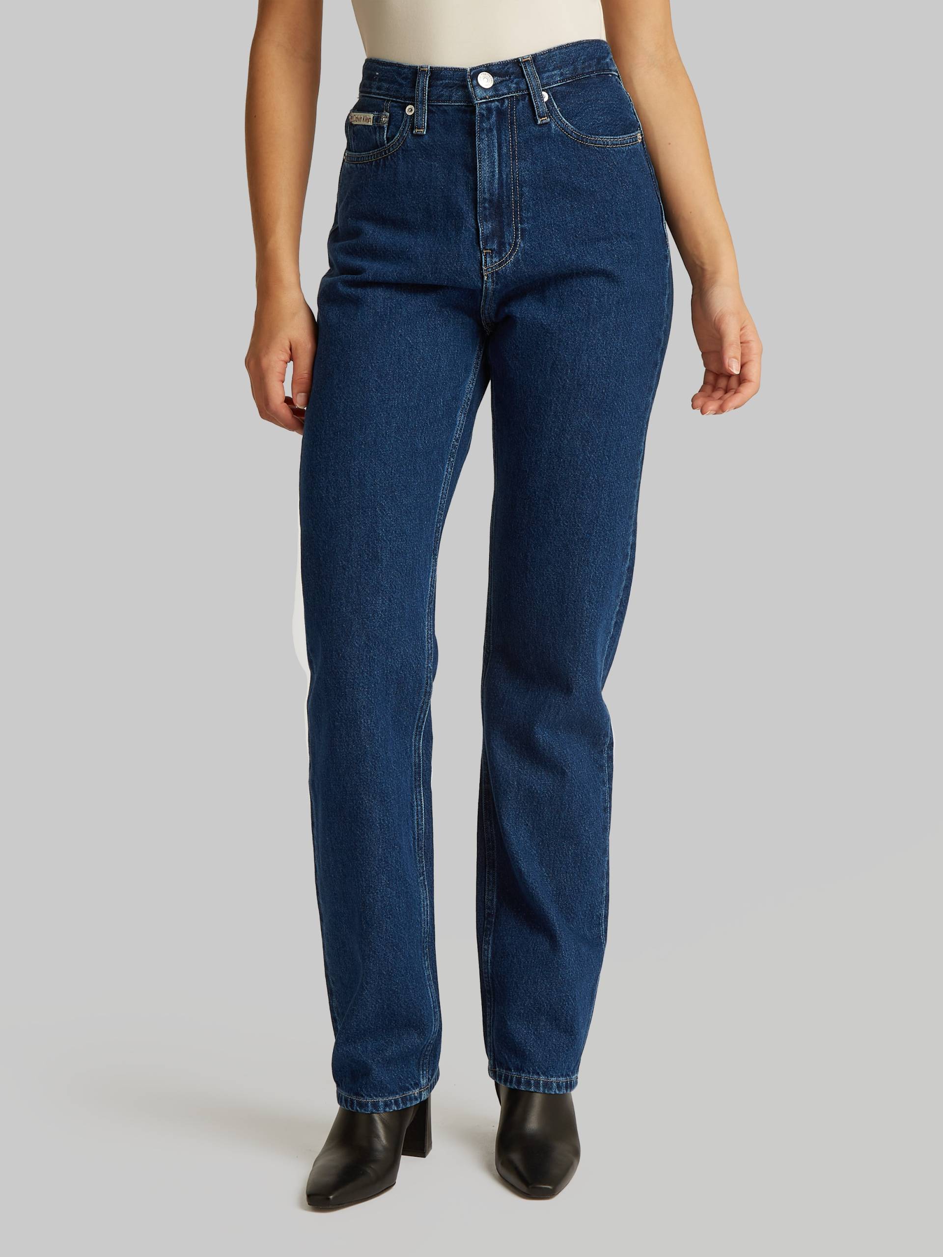 Calvin Klein Jeans Mom-Jeans »HIGH RISE STRAIGHT«, leichte Stoned wash Optik, mit Coinpocket von Calvin Klein Jeans