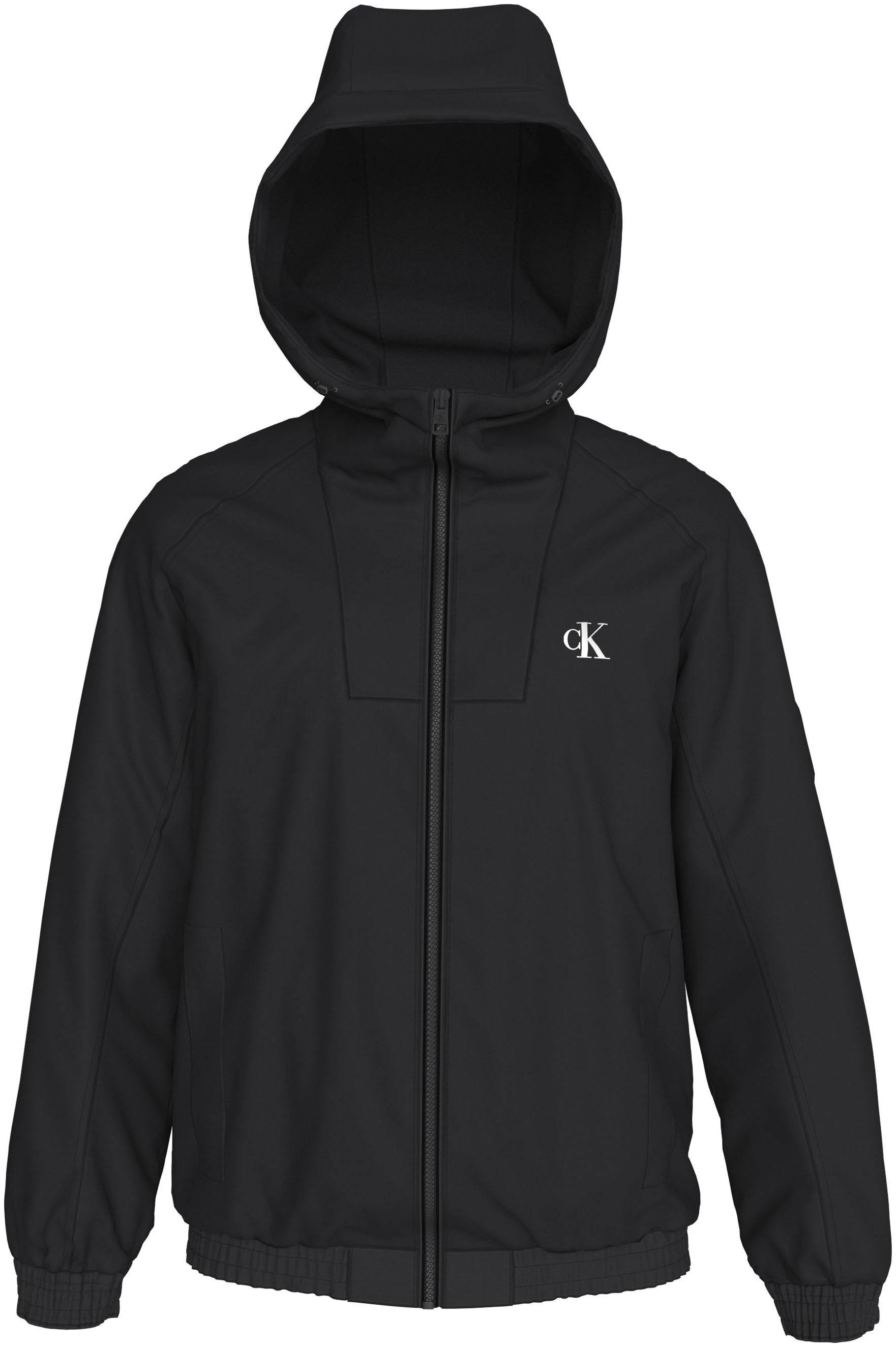 Calvin Klein Jeans Outdoorjacke »UNPADDED HOODED HARRINGTON«, mit Kapuze, mit Calvin Klein Logo-Badge von Calvin Klein Jeans