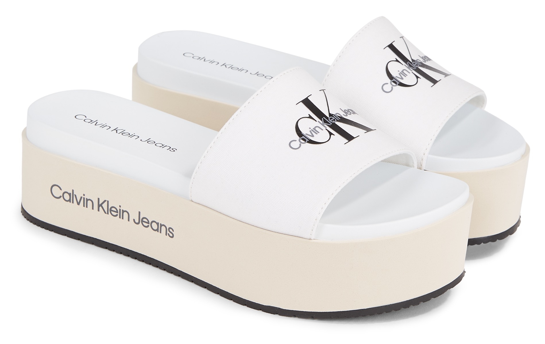 Calvin Klein Jeans Pantolette »FLATFORM SANDAL MET«, Plateau, Sommerschuh, Schlappen mit Plateau von Calvin Klein Jeans