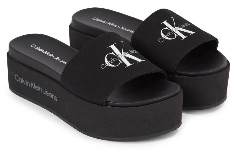 Calvin Klein Jeans Pantolette »FLATFORM SANDAL MET«, Plateau, Sommerschuh, Schlappen mit Plateau von Calvin Klein Jeans